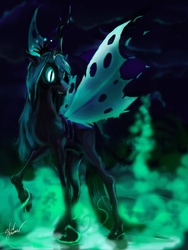 Size: 3000x4000 | Tagged: dead source, safe, artist:spaceweasel2306, queen chrysalis, changeling, changeling queen, g4, female, solo