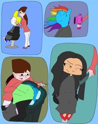Size: 795x1004 | Tagged: safe, artist:cartuneslover16, rainbow dash, oc, oc:rocky, alien, human, pegasus, pony, g4, codename kids next door, crossover, haircut, invader zim, irken, jimmy two-shoes, jimmy two-shoes (character), non-mlp oc