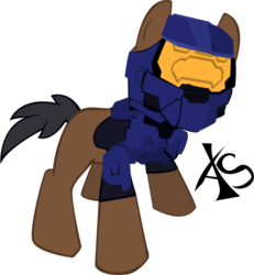 Size: 597x646 | Tagged: safe, artist:xeno-scorpion-alien, pony, armor, crossover, halo (series), meta, simple background, solo, transparent background