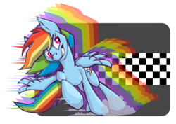 Size: 1292x916 | Tagged: safe, artist:skullyizzy, rainbow dash, pegasus, pony, g4, eyes open, female, mare, solo, wings