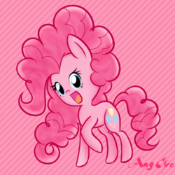 Size: 510x510 | Tagged: safe, artist:anggrc, pinkie pie, earth pony, pony, g4, cute, diapinkes, female, huge mane, open mouth, solo