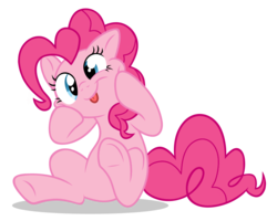 Size: 1024x819 | Tagged: safe, artist:glamourkat, artist:lugiaangel, pinkie pie, earth pony, pony, g4, :p, cute, diapinkes, female, hooves on cheeks, pinkie being pinkie, ponk, silly, silly face, silly pony, simple background, sitting, solo, squishy cheeks, tongue out, transparent background, underhoof, vector