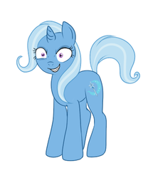Size: 400x450 | Tagged: safe, artist:lulubell, trixie, pony, unicorn, g4, female, grin, insanity, mare, simple background, solo, white background