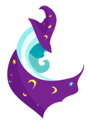 Size: 1700x2338 | Tagged: safe, artist:themagicwalrus, part of a set, trixie, pony, unicorn, g4, bust, cape, clothes, female, hat, lineless, mare, minimalist, portrait, profile, simple background, solo, transparent background