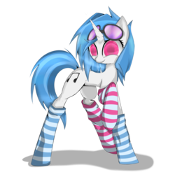 Size: 3027x2979 | Tagged: safe, artist:prozenconns, dj pon-3, vinyl scratch, pony, g4, clothes, female, high res, simple background, socks, solo, striped socks, transparent background