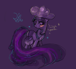 Size: 665x603 | Tagged: safe, artist:caramelflower, twilight sparkle, g4, blushing, clothes, smiling, uniform