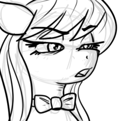 Size: 300x300 | Tagged: safe, artist:reiduran, octavia melody, earth pony, pony, g4, female, reaction image, sketch, solo