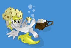 Size: 2000x1360 | Tagged: safe, artist:juanrock, derpy hooves, pegasus, pony, g4, bubble, female, mare, muffin, solo