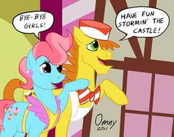 Size: 600x473 | Tagged: safe, artist:omny87, carrot cake, cup cake, earth pony, pony, g4, female, have fun storming the castle, male, mare, movie reference, ship:carrot cup, shipping, stallion, straight, the princess bride