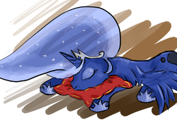 Size: 1802x1301 | Tagged: safe, artist:franconianotch, princess luna, pony, g4, female, pillow, sleeping, solo