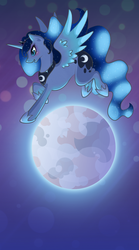 Size: 768x1386 | Tagged: safe, artist:pon-ee, princess luna, pony, g4, female, moon, solo