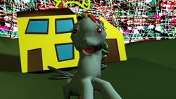 Size: 960x540 | Tagged: safe, rainbow dash, pony, g4, 3d, female, house, nightmare fuel, solo, youtube link