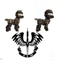 Size: 1203x1239 | Tagged: safe, artist:alexrockclimber, pony, unicorn, armor, crossover, halo (series), ponified, soldier