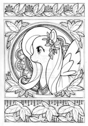 Size: 900x1276 | Tagged: safe, artist:zombie-queen, fluttershy, g4, modern art, nouveau