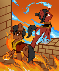 Size: 900x1094 | Tagged: safe, artist:bedupolker, avatar the last airbender, azula, crossover, ponified, zuko