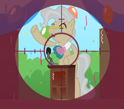 Size: 800x700 | Tagged: safe, artist:christheponyguy, mayor mare, pony, g4, assassination, crosshair, glasses, sniper