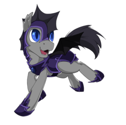 Size: 984x982 | Tagged: safe, artist:jaydencurtis, bat pony, pony, g4, bat wings, ear fluff, male, night guard, open mouth, simple background, slit pupils, spread wings, stallion, transparent background, wings