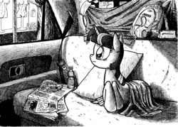 Size: 4888x3496 | Tagged: safe, artist:smellslikebeer, twilight sparkle, human, g4, abandoned, black and white, bygone civilization, car, crosshatch, earth, grayscale, ink, looking at something, looking away, mannequin, monochrome, prone, traditional art