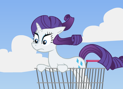 Size: 550x400 | Tagged: safe, artist:christheponyguy, rarity, pony, g4, shopping cart, solo