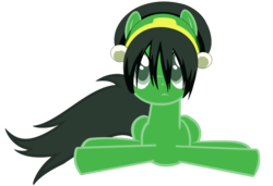 Size: 900x616 | Tagged: safe, artist:perma-banned, pony, avatar the last airbender, ponified, simple background, solo, toph bei fong, transparent background