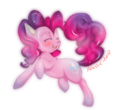 Size: 700x624 | Tagged: safe, artist:artistic-derp, artist:kalsmi, pinkie pie, earth pony, pony, g4, blushing, cute, diapinkes, eyes closed, female, happy, mare, open mouth, simple background, smiling, solo, transparent background