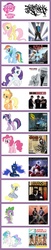 Size: 600x2934 | Tagged: safe, applejack, derpy hooves, fluttershy, pinkie pie, princess celestia, princess luna, rainbow dash, rarity, spike, twilight sparkle, pegasus, pony, princess molestia, g4, comparison, female, hip hop, mare, mlp chart, rap