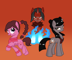 Size: 866x731 | Tagged: safe, artist:bedupolker, avatar the last airbender, azula, mai, ponified, ty lee