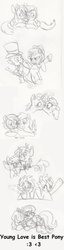 Size: 451x1767 | Tagged: dead source, safe, artist:enigmaticfrustration, apple bloom, diamond tiara, dinky hooves, liza doolots, petunia, pipsqueak, scootaloo, silver spoon, snails, snips, spike, sweetie belle, tootsie flute, twist, earth pony, pegasus, pony, unicorn, g4, blushing, female, heart, kiss on the lips, kissing, lesbian, male, monochrome, rainy feathers, ship:scootabloom, ship:silvertiara, ship:snailstwist, ship:spikebelle, shipping, sketch, straight, traditional art