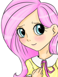 Size: 407x536 | Tagged: safe, artist:melipuffles, fluttershy, human, g4, humanized, solo