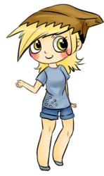 Size: 378x640 | Tagged: safe, artist:melipuffles, derpy hooves, human, g4, clothes, female, humanized, simple background, solo, transparent background, underp