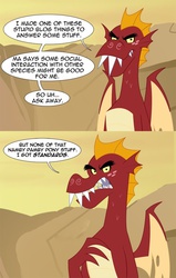 Size: 600x941 | Tagged: safe, artist:peachiekeenie, garble, dragon, g4, ask, for the hoard, tumblr