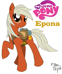 Size: 2152x2571 | Tagged: safe, artist:amostheartman, earth pony, pony, g4, epona, epony, female, greatest internet moments, high res, mare, my little pony logo, ponified, solo, the legend of zelda