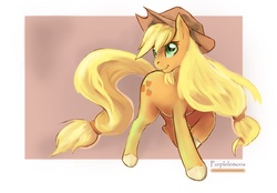 Size: 1500x1043 | Tagged: safe, artist:purplelemons, applejack, earth pony, pony, g4, female, solo