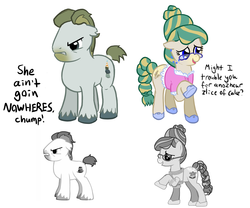 Size: 1309x1090 | Tagged: safe, artist:lightbulb, madame leflour, rocky, g4, ponified, reference used