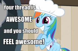 Size: 951x622 | Tagged: safe, rainbow dash, g4, awesome, cute, dashabetes, female, image macro, thread