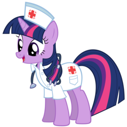 Size: 6000x6000 | Tagged: safe, artist:otfor2, twilight sparkle, pony, unicorn, g4, .ai available, .psd available, absurd resolution, clothes, female, hat, mare, nurse, nurse hat, nurse outfit, open mouth, simple background, solo, transparent background, unicorn twilight, vector