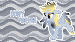 Size: 1366x768 | Tagged: safe, artist:angell0o0, derpy hooves, pegasus, pony, g4, female, mare, solo, wallpaper