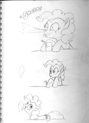 Size: 747x1024 | Tagged: safe, artist:docwario, pinkie pie, earth pony, pony, g4, spit take