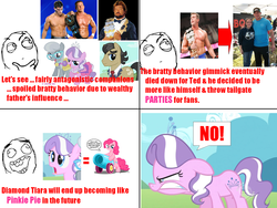 Size: 800x600 | Tagged: safe, diamond tiara, filthy rich, pinkie pie, silver spoon, earth pony, pony, g4, cody rhodes, comic, comparison, million dollar man, snarling, ted dibiase, ted dibiase jr., wrestling, wwe