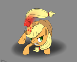 Size: 1250x1000 | Tagged: safe, artist:terra-aquis, applejack, earth pony, pony, g4, apple, female, food, mouth hold, solo