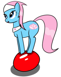 Size: 566x714 | Tagged: safe, artist:terribletransit, lotus blossom, earth pony, pony, g4, ball, female, looking up, mare, simple background, solo, transparent background