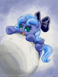 Size: 750x1000 | Tagged: safe, artist:kp-shadowsquirrel, princess luna, pony, g4, baby, baby pony, female, knob, knob polish, solo, woona