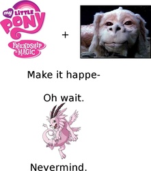 Size: 768x869 | Tagged: safe, g4, digimon, exploitable meme, falkor, magnadramon, make it happen, meta, my little pony logo, nostalgia critic, text, the neverending story