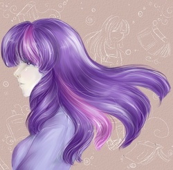 Size: 600x590 | Tagged: safe, artist:na-no-chan, twilight sparkle, human, g4, female, humanized, solo