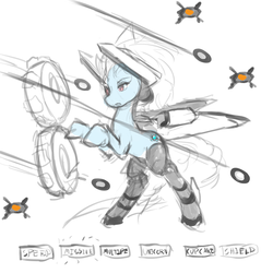 Size: 900x900 | Tagged: safe, artist:slugbox, pony, gradius, ponified, simple background, sketch, solo, white background