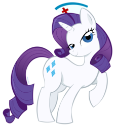 Size: 1453x1617 | Tagged: safe, artist:deeptriviality, rarity, pony, unicorn, g4, female, hat, horn, mare, nurse, nurse hat, simple background, solo, transparent background
