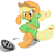 Size: 600x567 | Tagged: safe, artist:php27, applejack, g4, cowboy hat, football, hat