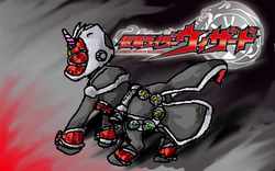 Size: 640x400 | Tagged: safe, artist:dihchan, japanese, kamen rider, kamen rider wizard, ponified