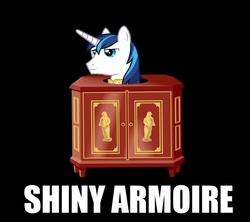 Size: 750x666 | Tagged: safe, shining armor, pony, unicorn, g4, male, pun, stallion