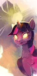 Size: 630x1280 | Tagged: safe, artist:purplekecleon, twilight sparkle, pony, g4, female, glowing eyes, magic, solo